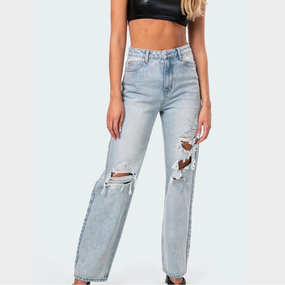 Edikted light blue jeans, size XS, never worn, originally bought for $72